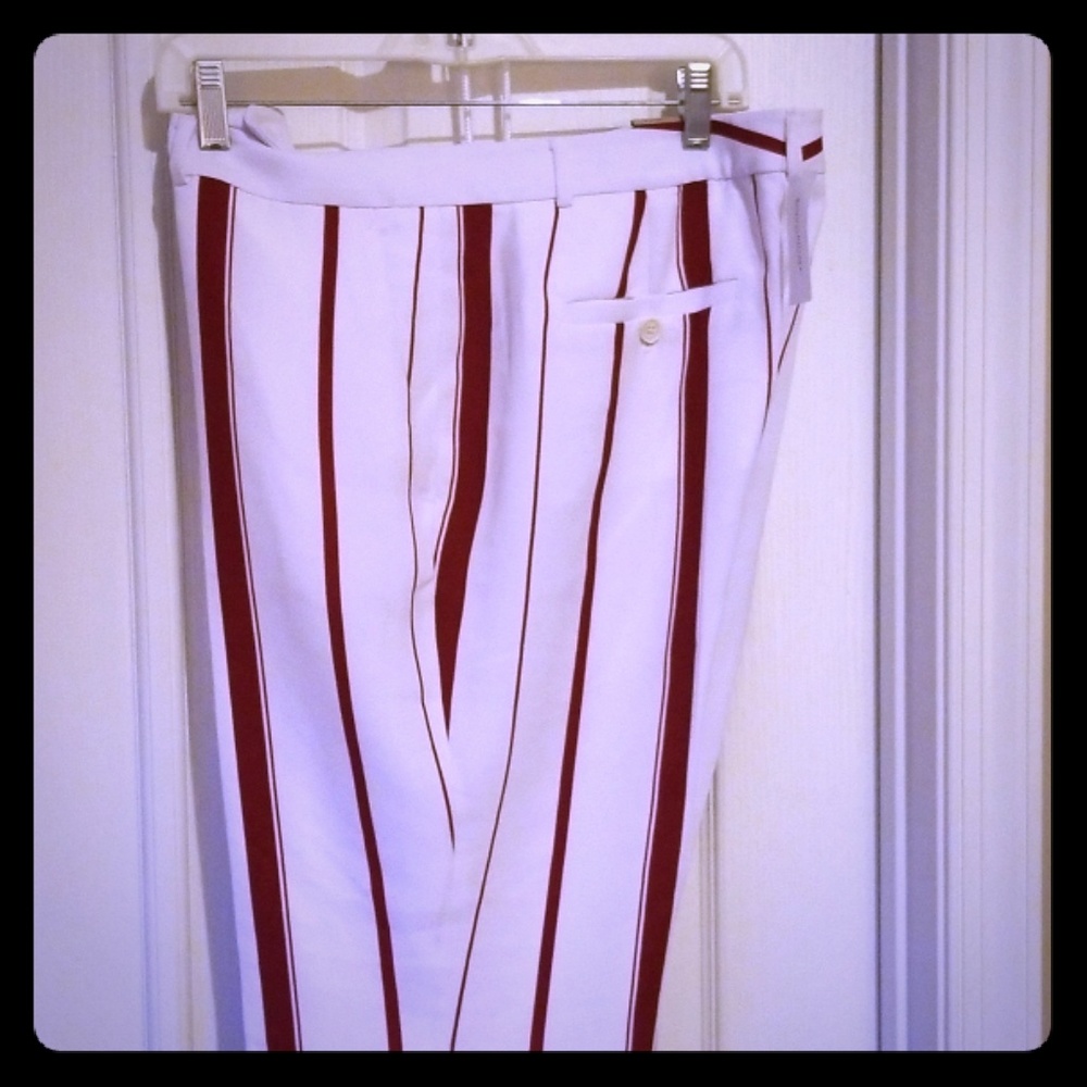 BR red and white pants